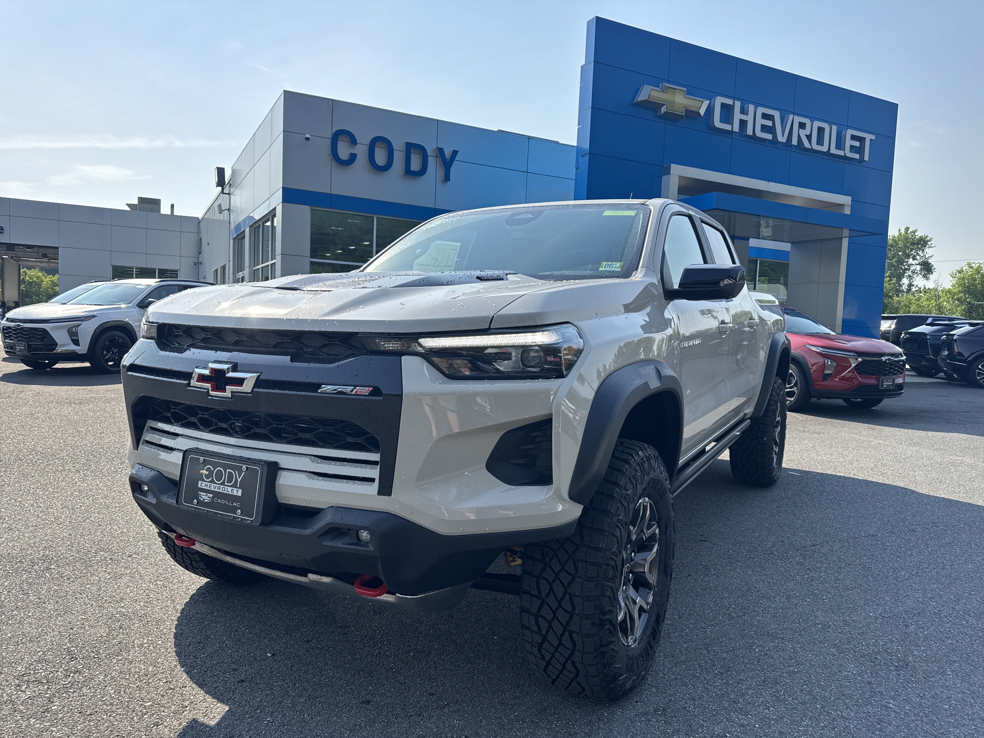 2026 Chevrolet Colorado ZR2 in White Sands — front three-quarter view