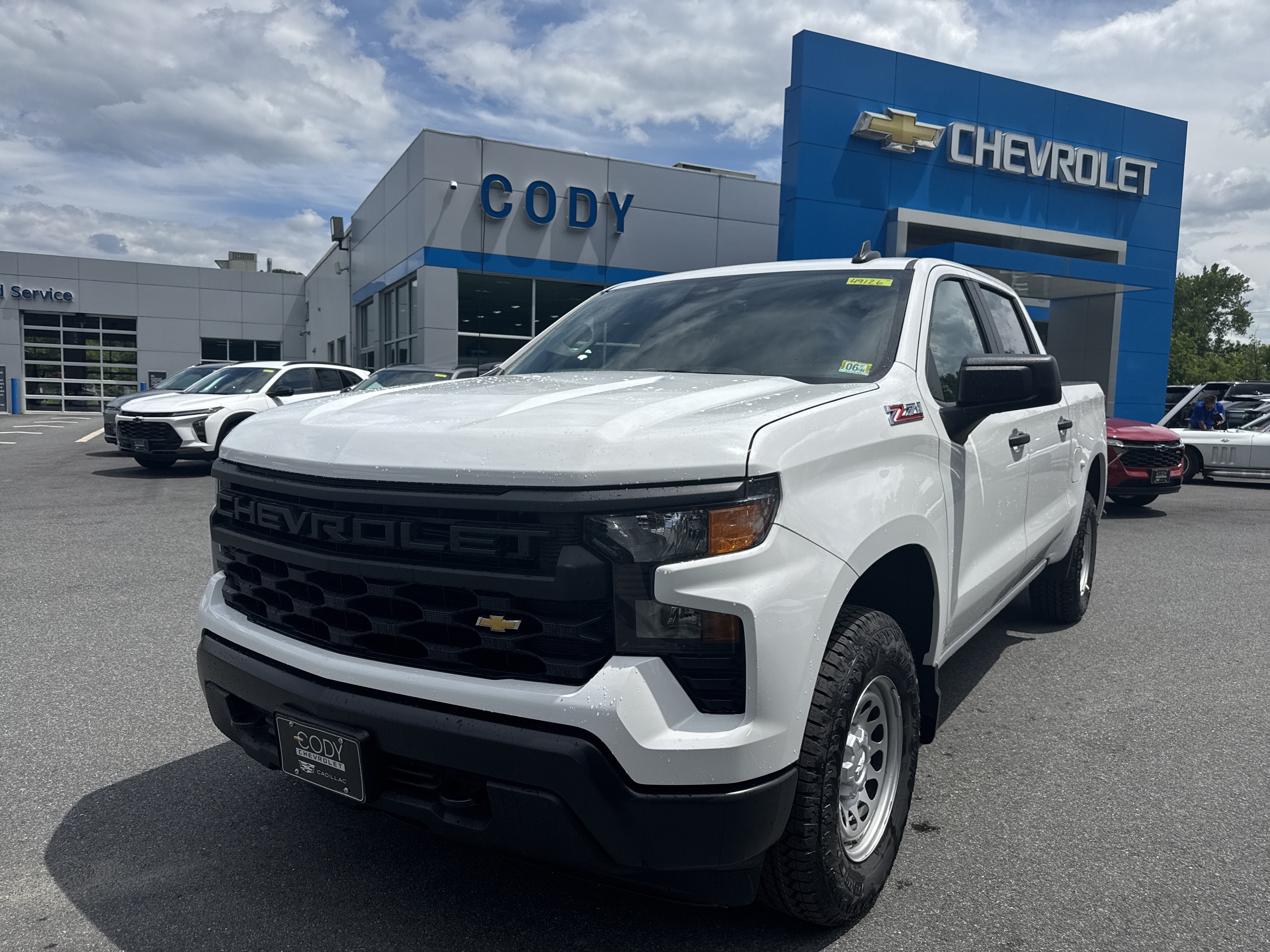 2026 Chevrolet Silverado 1500 WT in Summit White — front three-quarter view