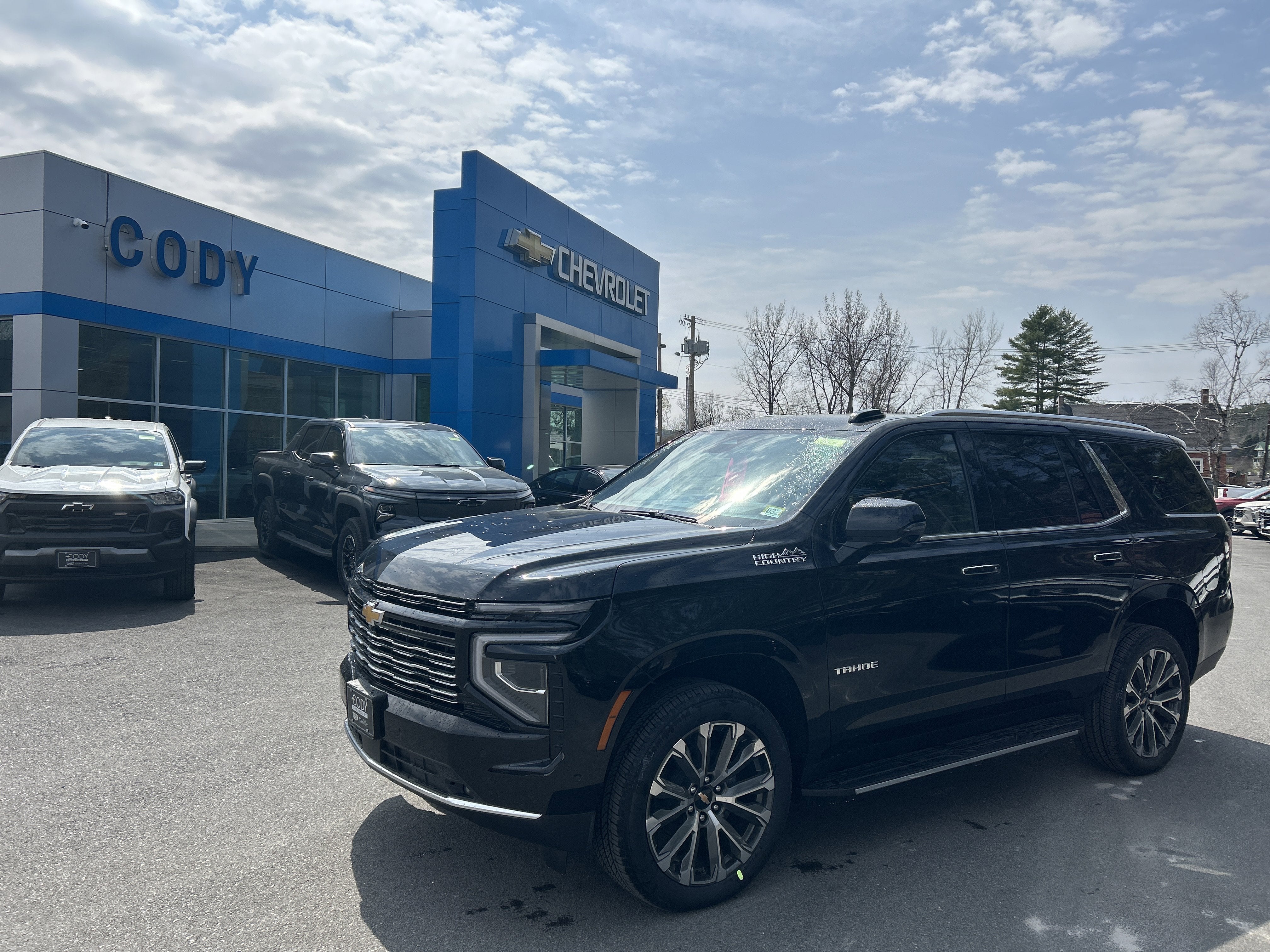 2026 Chevrolet Tahoe High Country in Black — front three-quarter view