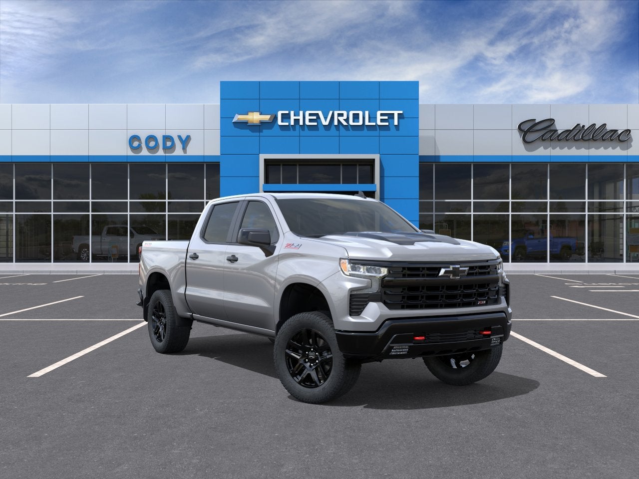 2026 Chevrolet Silverado 1500 LT Trail Boss in Sterling Gray Metallic — front three-quarter view