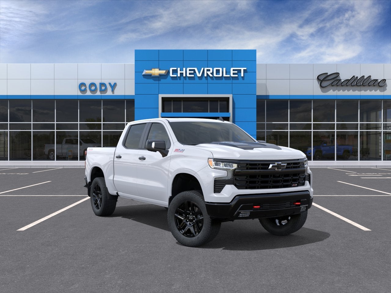 2026 Chevrolet Silverado 1500 LT Trail Boss in Summit White — front three-quarter view