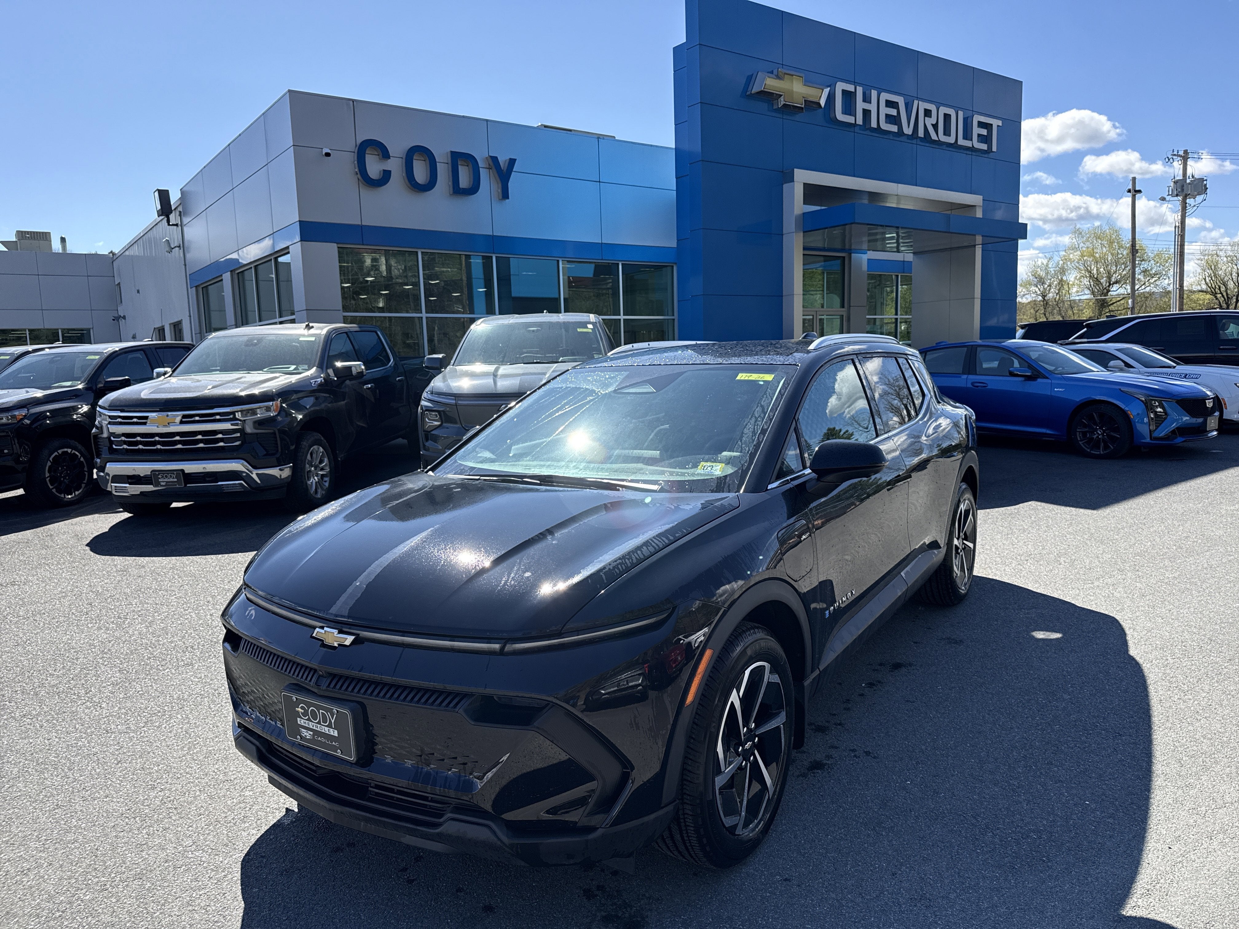 2026 Chevrolet Equinox EV LT in Black — front three-quarter view