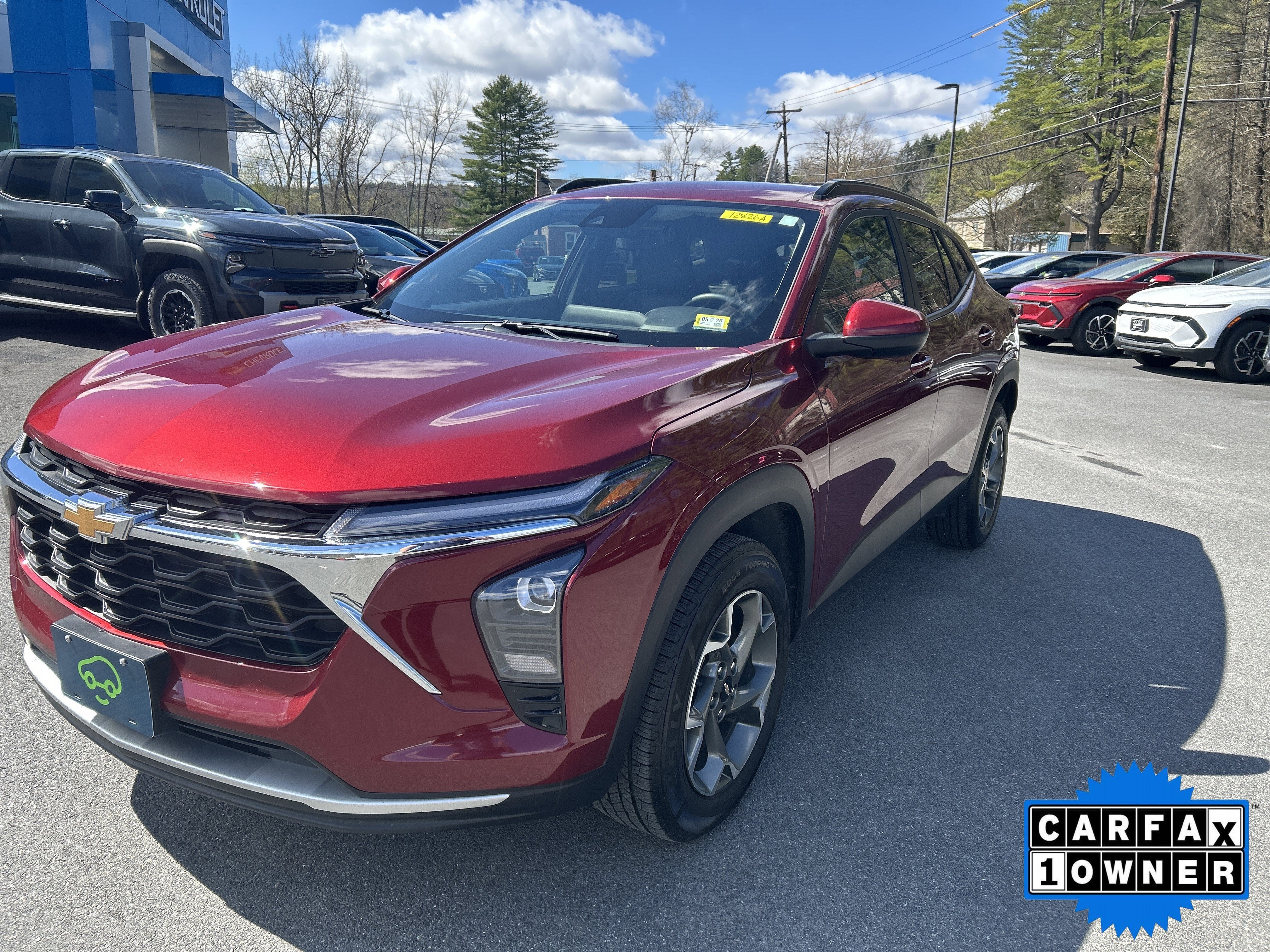 2024 Chevrolet Trax LT in Crimson Metallic — front three-quarter view